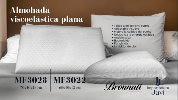 Almohada Viscoelástica Plana Mf3022 cm 60x40x12cm