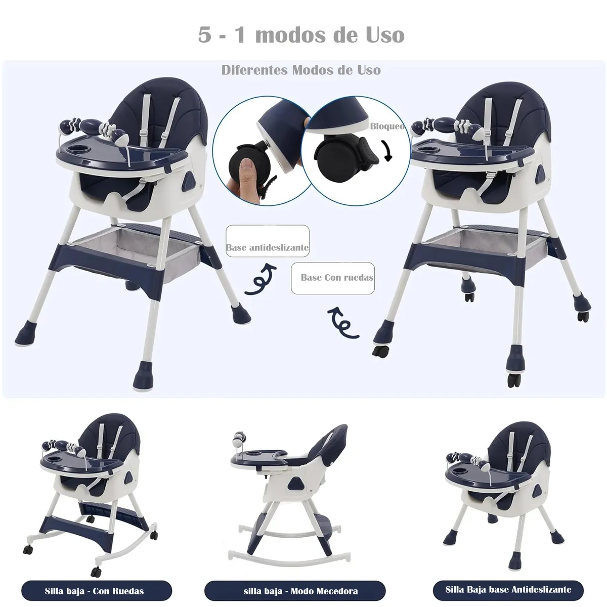 Silla Comedor para Bebé 5 en 1 - Imagen 3