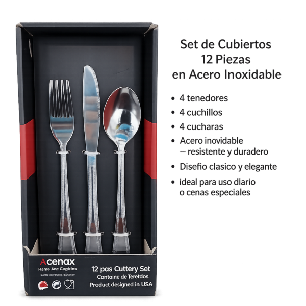 Ste Cubiertos 12 P AC REF 915-0001