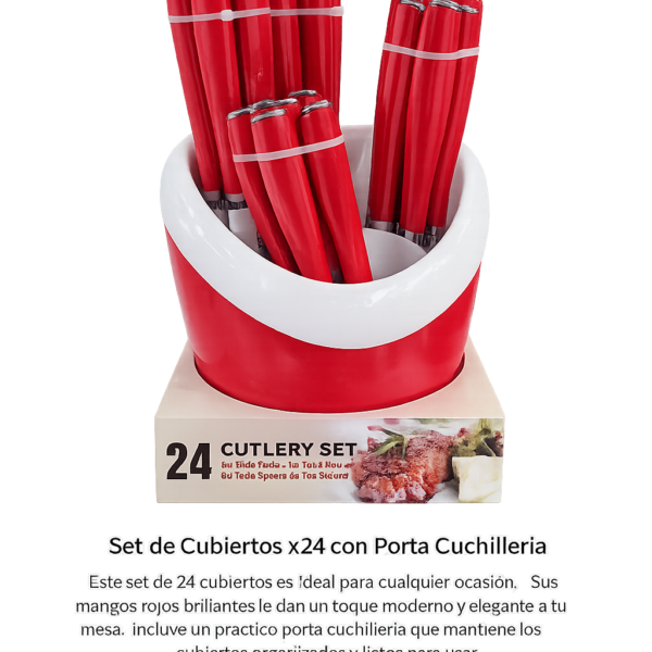 Set de Cubiertos 24 Piezas con Base – Ref. WJ-109