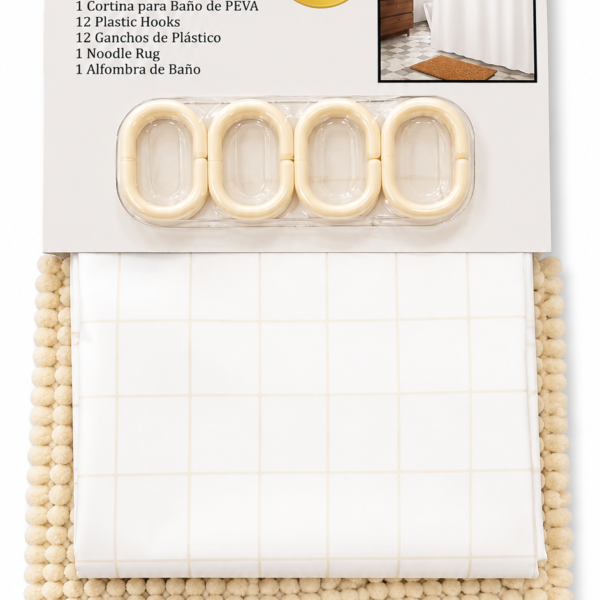 Set Tapete Cortina Ref Aruba 14 Pc -crea