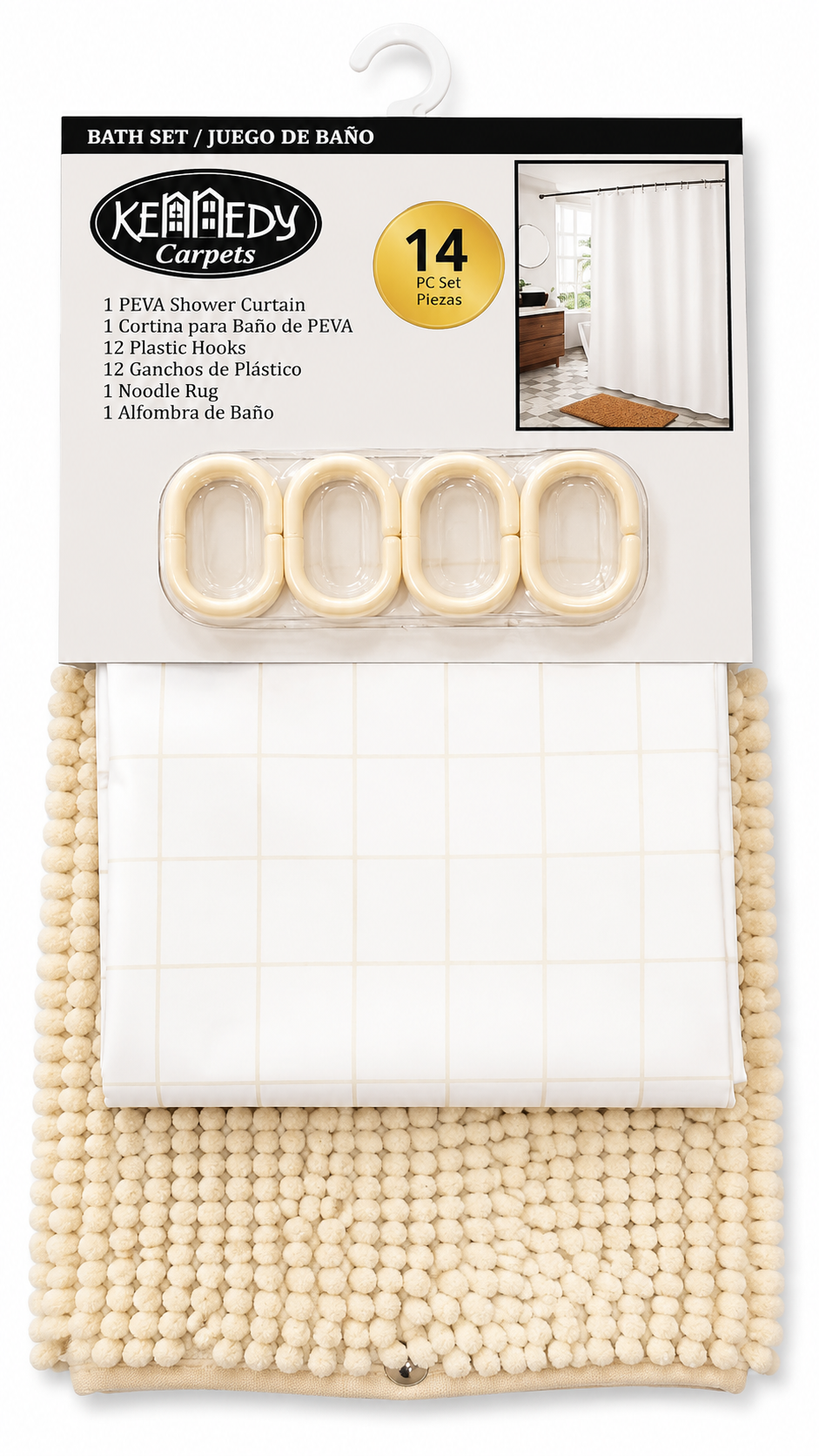 Set Tapete Cortina Ref Aruba 14 Pc -crea