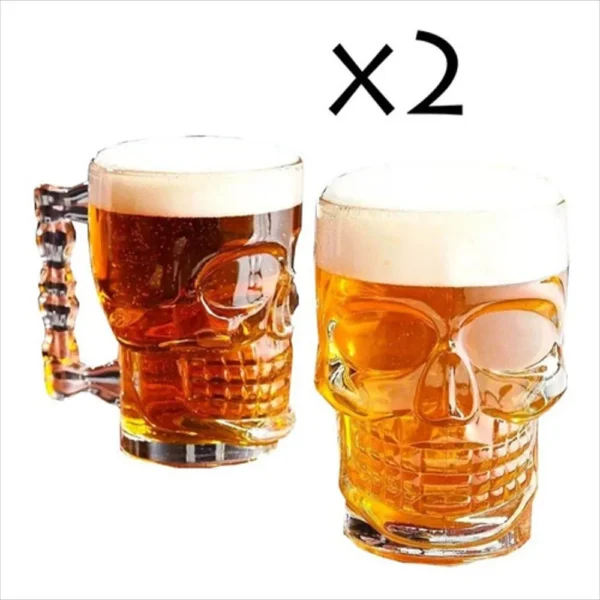 Set Vaso Cervecero X 2 Calavera Color Pikaju Ref 261076
